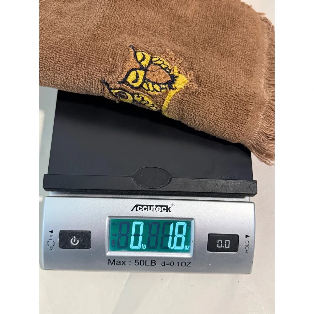 Martex Owl Hand‎ Towel Vintage Brown Cotton Fringe 11x17 Embroidered 70s